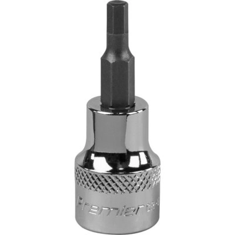 Image of Loops 4mm Forged Hex Socket Bit - 3/8" Square Drive - Chrome Vanadium Wrench Socket Multi