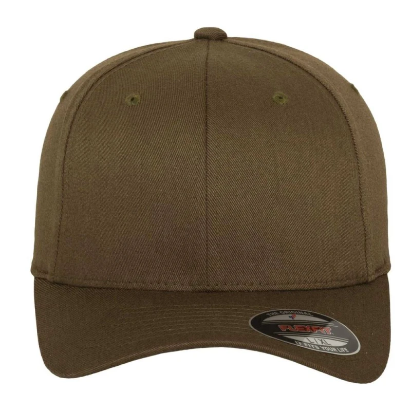 Image of Flexfit Mens Wooly Combed Baseball Cap in Olive Size: 2XL Olive Male 2XL