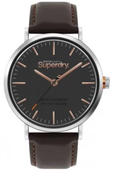 Image of Superdry Oxford Brown Leather Strap Brown Dial Watch