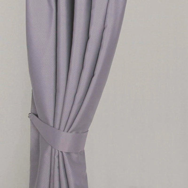 Image of Homescapes Herringbone Curtain Tie Back Pair Grey