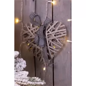 Image of Light Grey Wicker Christmas Heart