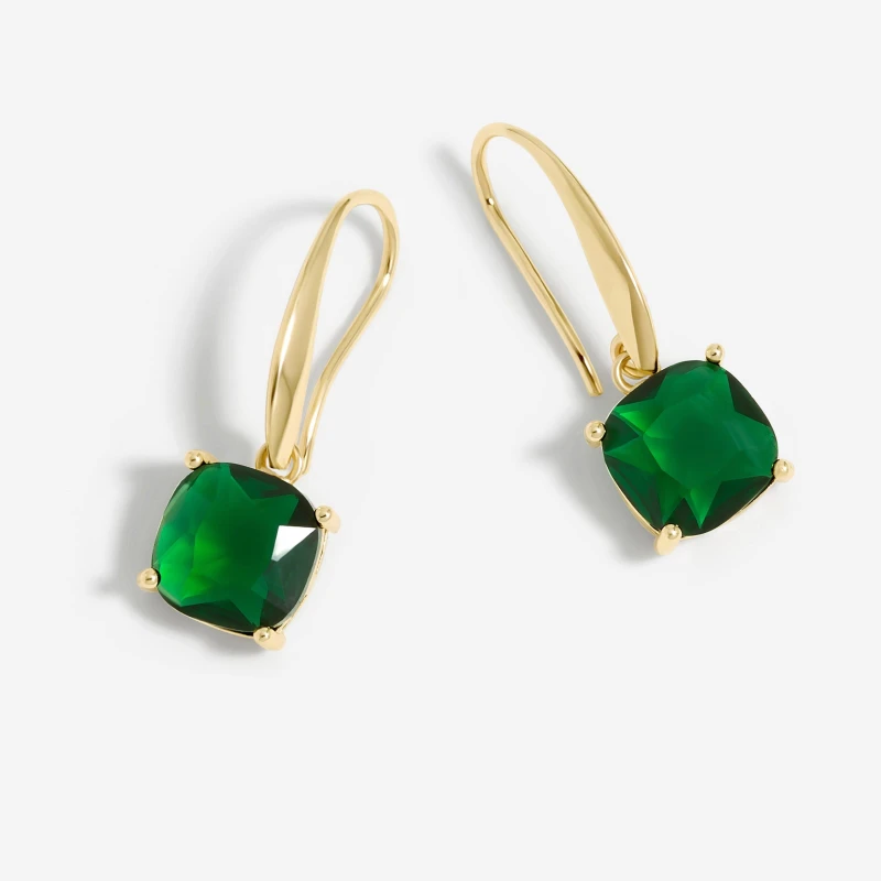 Image of Jon Richard Gold Plated And Emerald Fishhook Earrings Jewellery Sets One Size Gold 72241310000