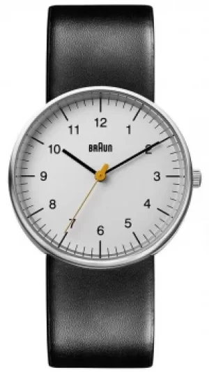 Image of Braun Unisex Black Leather Minimalist BN0021BKG Watch