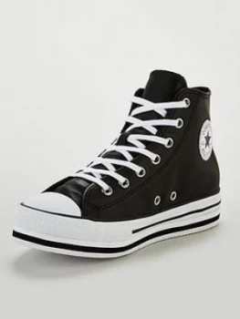 Image of Converse Chuck Taylor All Star Platform Eva Hi Top Plimsolls - Black/White
