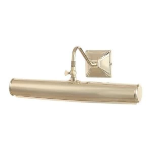 Image of 2 Light Large Picture Wall Light Polished Brass, E14
