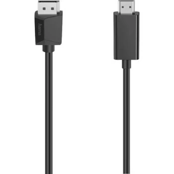 Image of Hama DisplayPort / HDMI Cable 1.50 m 00200712 Black [1x DisplayPort plug - 1x HDMI plug]