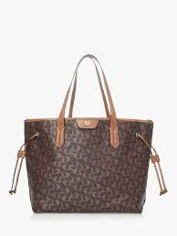 Image of Dune Denton' Large Monogram Tote Bag - brown