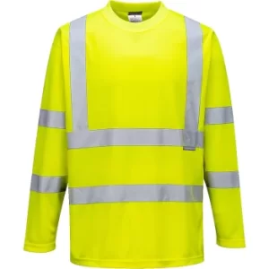 Image of Portwest Long Sleeved Class 3 Hi Vis T Shirt Yellow M
