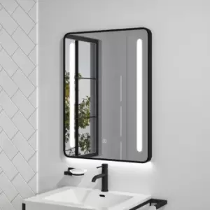 Image of Black LED Bathroom Mirror with Demister - 600 x 800mm - Lepus
