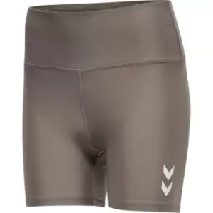 Image of Hummel Tia High Waist Shorts Womens - Brown