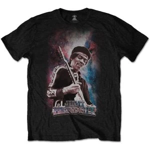 Image of Jimi Hendrix - Galaxy Unisex Medium T-Shirt - Black