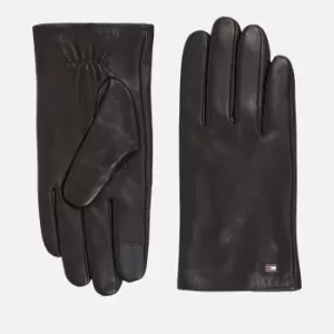 Image of Tommy Hilfiger Mens Essential Flag Leather Gloves - Black - L/XL