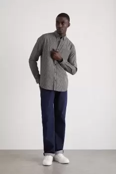 Image of Navy And Burg Check Long Sleeve Shirt