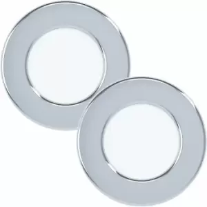 Image of 2 pack Wall / Ceiling Flush Downlight Chrome Round Recess Spotlight 2.7W led