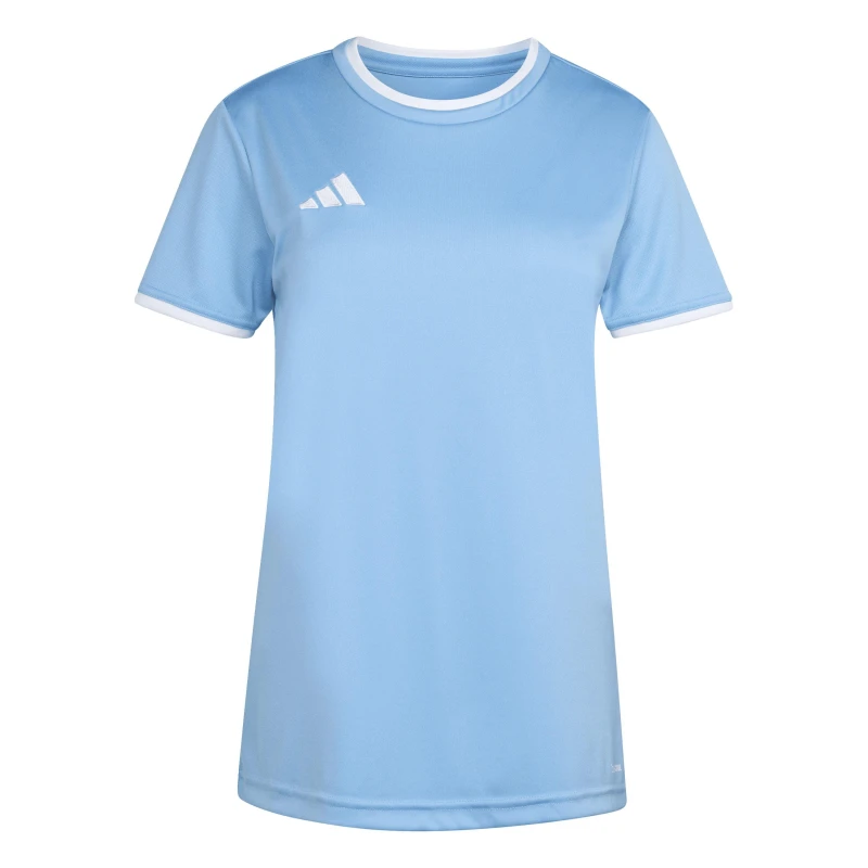 Image of adidas Womens Short Sleeve Performance T-Shirt Lght Blue/White female 14 (L)