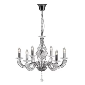 Image of Santo Pendant 6 Light E14 Polished Chrome/Crystal