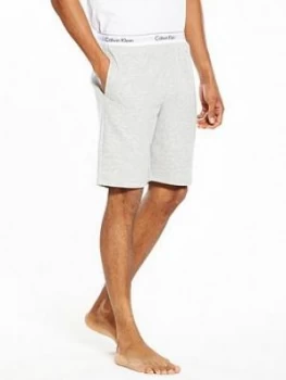 Image of Calvin Klein Branded Waist Lounge Shorts - Grey Heather