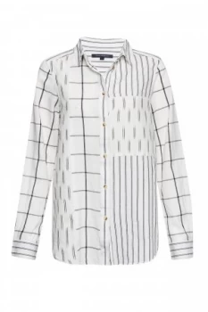Image of French Connection Maras Multi Patchwork Shirt White