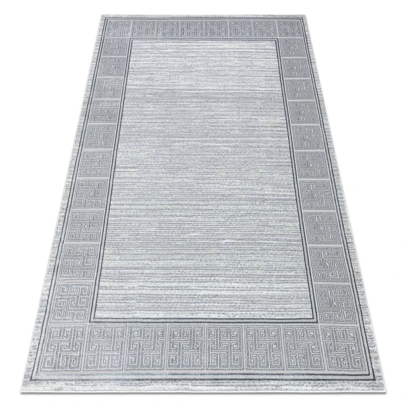 Image of RugsX Carpet Allure 8783 Greek Key, Frame - Structural, Stylish, Glamour Light Grey / Wh 120X170 Cm