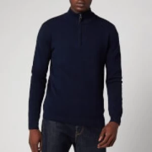 Image of Superdry Mens Orange Label Henley Jumper - Dark Navy - M