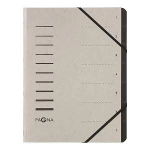Image of Pagna Pro A4 7 Compartment Sorting File Light Grey Pack of 5 4005821