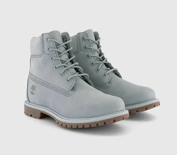 Image of Timberland Womens Premium 6 Boots Light Grey Nubuck, 3