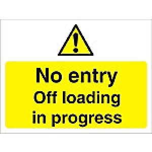 Image of Warning Sign Off Loading Fluted Board 45 x 60 cm
