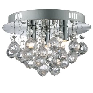 Image of Searchlight Lighting Collection Fern 3-Light Flush Ceiling Light
