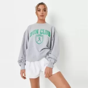 Image of Missguided Run Club Sweatshirt - Grey