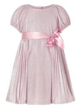 Image of Monsoon Baby Girls Mercury Pleat Dress - Pink