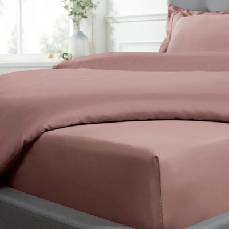 Image of Smart Living Smart Living Luxurious 100% Cotton Sateen 40cm Extra Deep & Soft Fitted Sheet in Pink Size: Super King Fitted Pink Super King Fitted Un