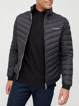 Image of Armani Exchange Padded Down Fill Jacket Black Size 2XL Men