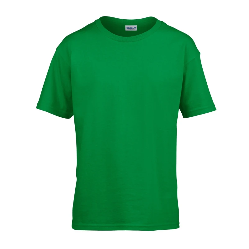 Image of Gildan Childens SoftStyle Ringspun T-Shirt in Green Size: 12-13 Years Green Unisex 12-13 Years