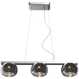 Image of Zumaline Crystal Hanging Bar Pendant Ceiling Light, Glass, 3x G9