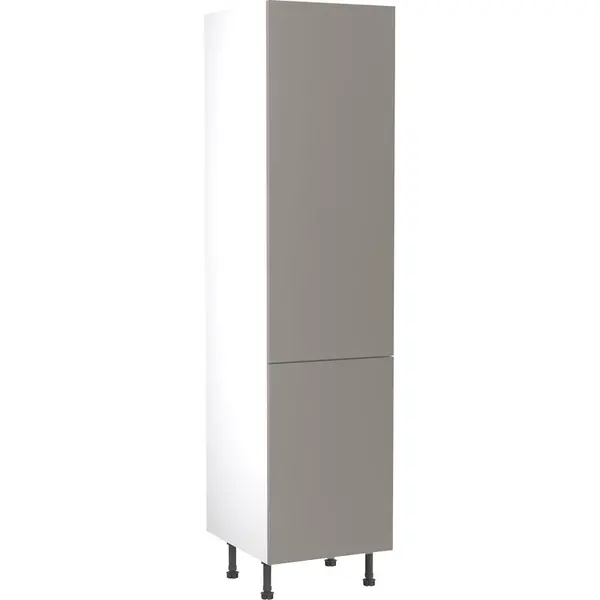 Image of Kitchen Kit Flatpack Slab Kitchen Cabinet Tall Larder Unit Ultra Matt 500mm in Dust Grey MFC