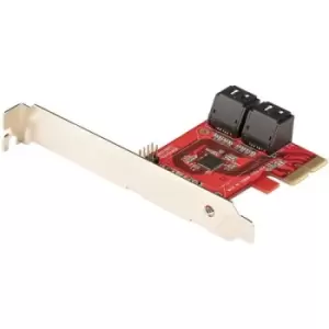 Image of StarTech.com SATA PCIe Card - 4 Port PCIe SATA Expansion Card - 6Gbps - Low Profile Bracket - Stacked SATA Connectors - ASM1164 Non-Raid - PCI Express