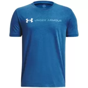 Image of Under Armour B Logo Wordmark Ss - Blue