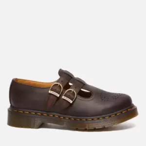 Image of Dr. Martens Womens 8065 Leather Mary Jane Flats - Dark Brown - UK 7