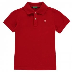 Image of Benetton Classic Polo Top - 015 Red