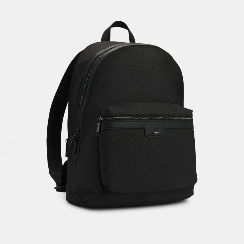 Image of Boss Ray Backpack with Logo and Signature Stripe Black male One Size