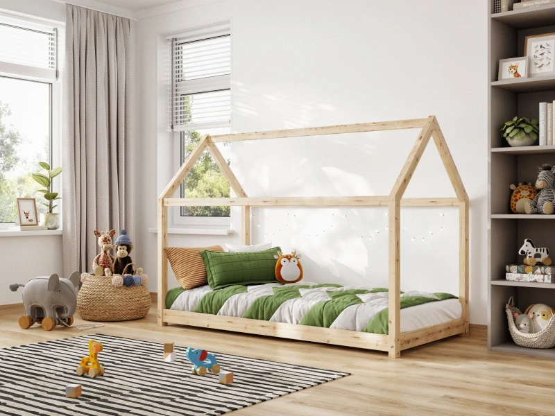 Image of Flair Play House Bed in Light Brown Size: Single Light Brown Unisex Single