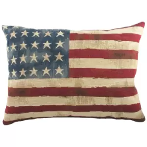 Image of Stars + Stripes USA Flag Tapestry Cushion Multi