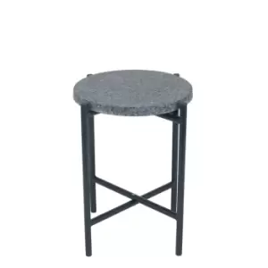 Image of Black Terrazzo & Matt Black Metal Table Small