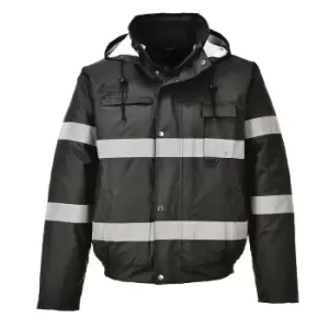 Image of Portwest Iona Lite Reflective Work Bomber Jacket (L) (Black)