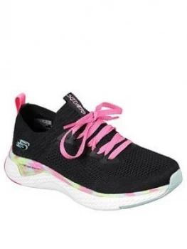 Image of Skechers Girls Solar Fuse Trainers - Black