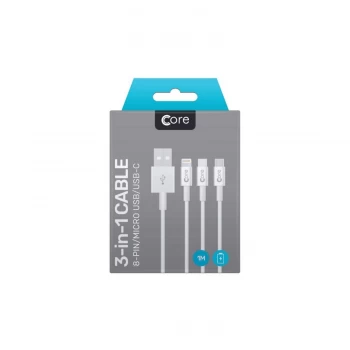 Image of Core 3-in-1 Cable Type-C / Lightning / Micro USB 1M