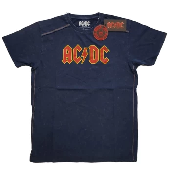 Image of AC/DC - Logo Unisex Medium T-Shirt - Blue