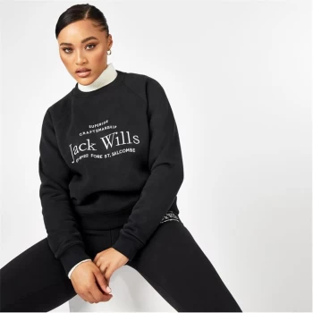 Image of Jack Wills Hunston Graphic Crew Neck Sweatshirt - Black