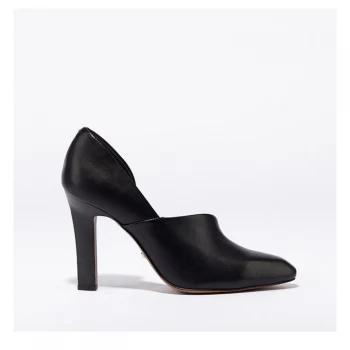 Image of Reiss Amelie Shoot Court Shoes - Black Calf