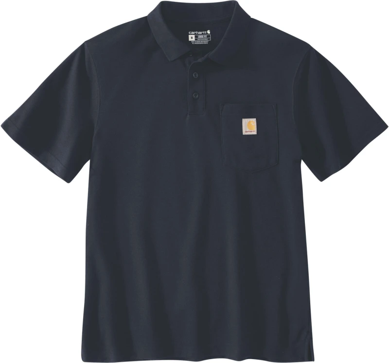 Image of Carhartt Midweight Loose-Fit, polo shirt , color: Dark Blue , size: XL